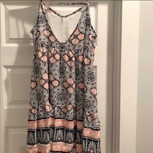 Navy Printed Pleated Border Maternity Babydoll